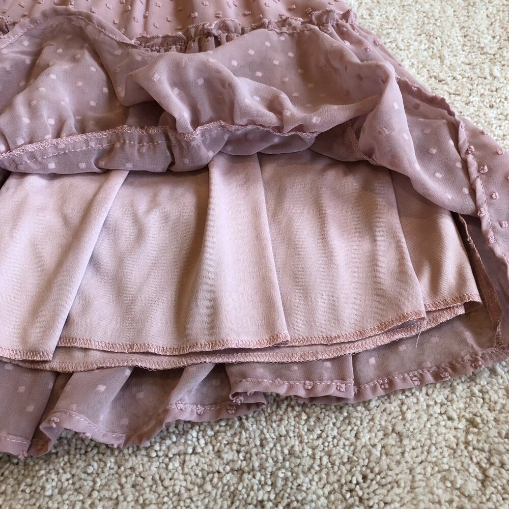 Altar'd State Baby Doll Sleeveless Adjustable Straps Pink Lined Sheer Mini Dress - Picture 7 of 15